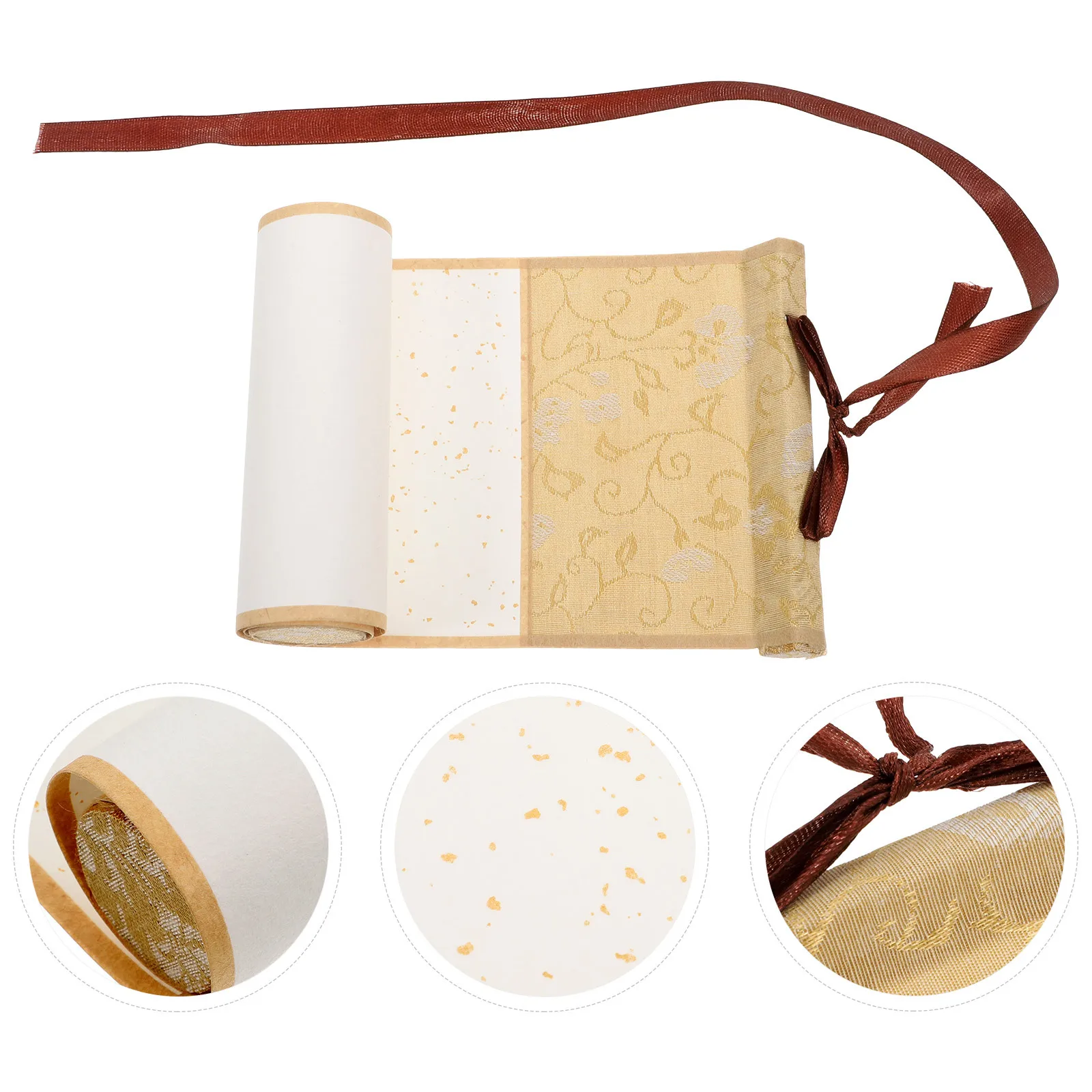 

Blank Rice Paper Scroll with Wooden Rods for Sumie Calligraphy Chinese Art Craft Wedding Invitation Vows Decorative Hanging