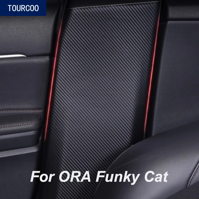 

For ORA Funky Cat Good Cat Interior B Pillar Protective Cover Stickers Anti-scratched Styling Modified Accessories