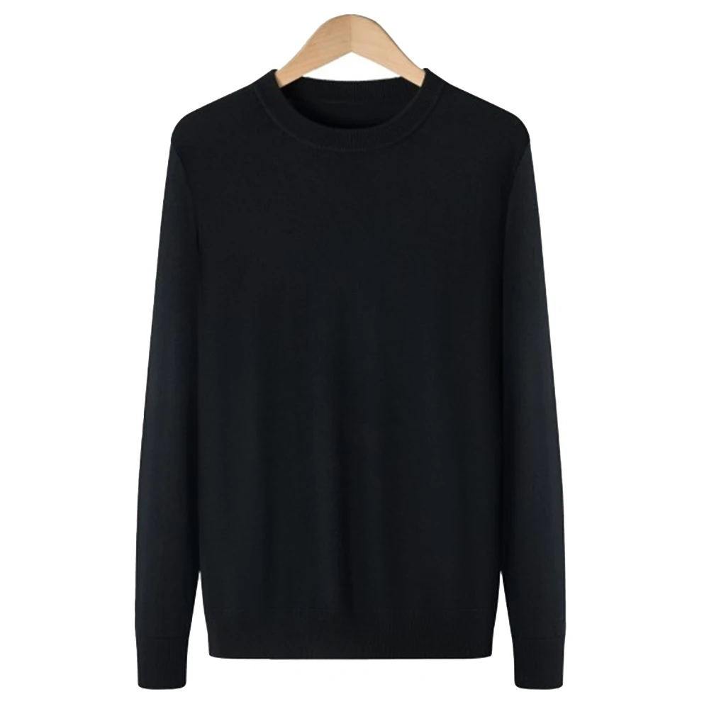 Luxury 100% WOOL Crew Neck Sweaters Round Neck 100% Extra Fine Merino Woo From Australia Autmun Winter Warm Sweaters Men