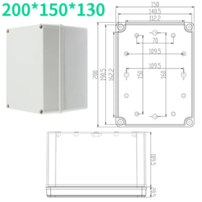 1Pc 200x150x130mm Button wiring indoor and outdoor waterproof box