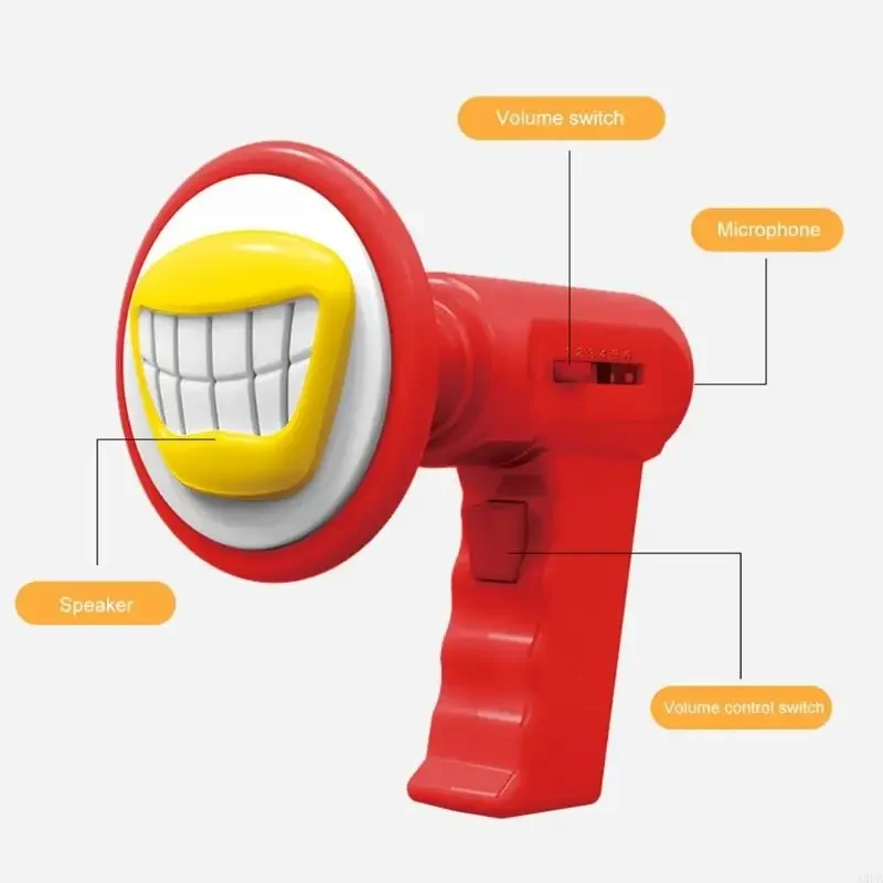 لعبة تعديل الصوت للأطفال مكبر الصوت المزحة مع 6 مؤثرات صوتية للنشاط الخارجي ومكبر الصوت لعبة مغير الصوت 15UB