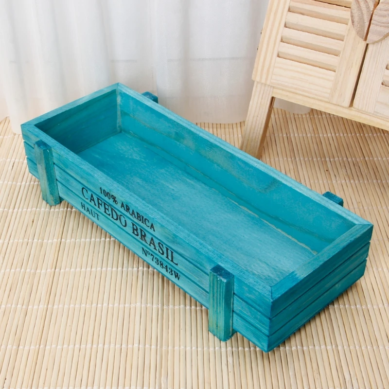 Wooden Planter Box Garden Plant Flower Pot Decorative Micro Landscape Flower Pot