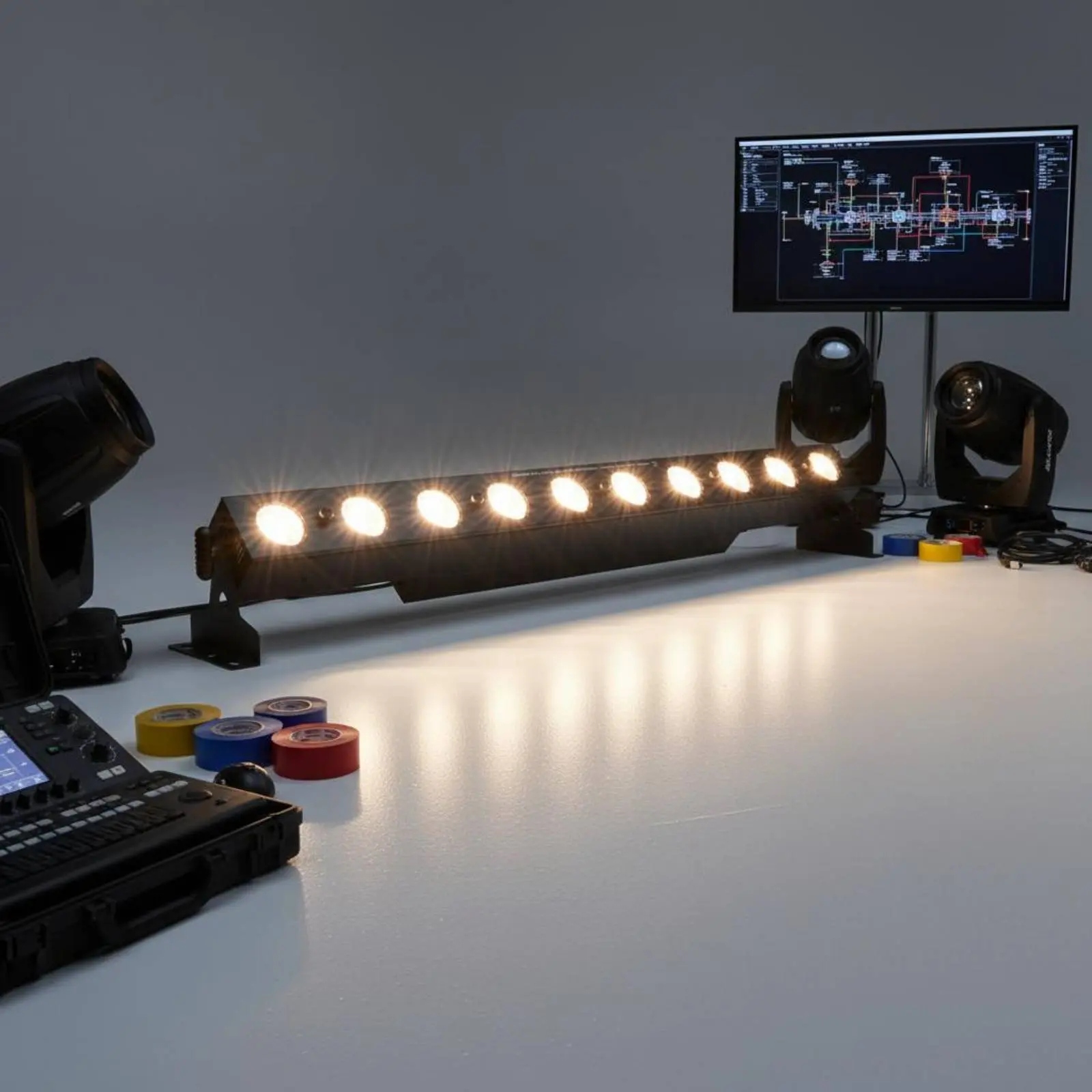 

Sunstrip Bar Light Warm White 10 Head Bar Light 450W Power Seamless Stitching Design for DJs