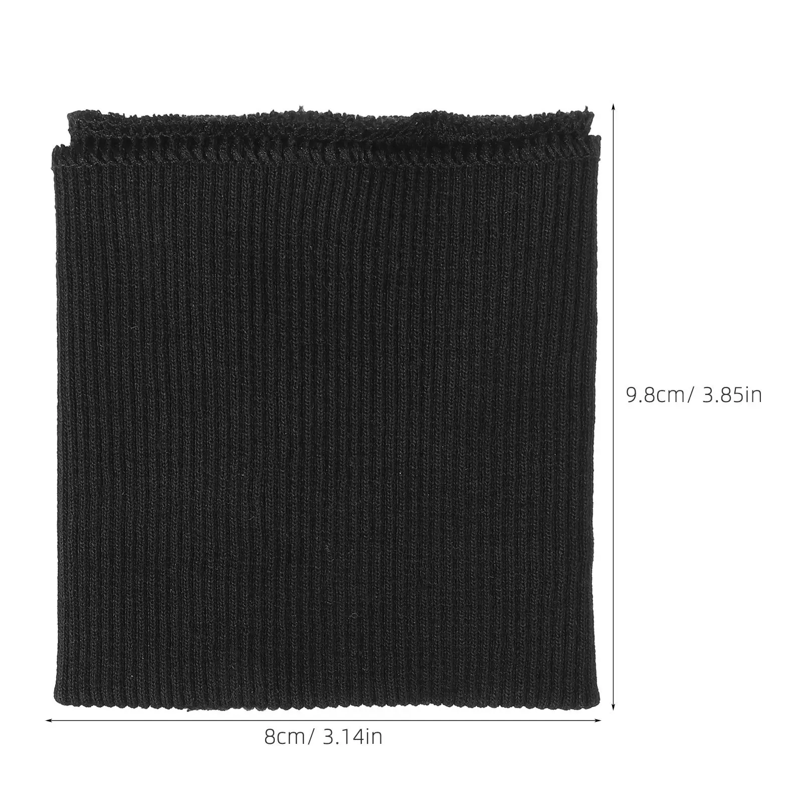 3Pair Black Rib Knit Ribbed Fabric Stretch Seamless Elastic Cuffs for Jacket Sleeve Cuffs Sweatshirt Replacement Sewing