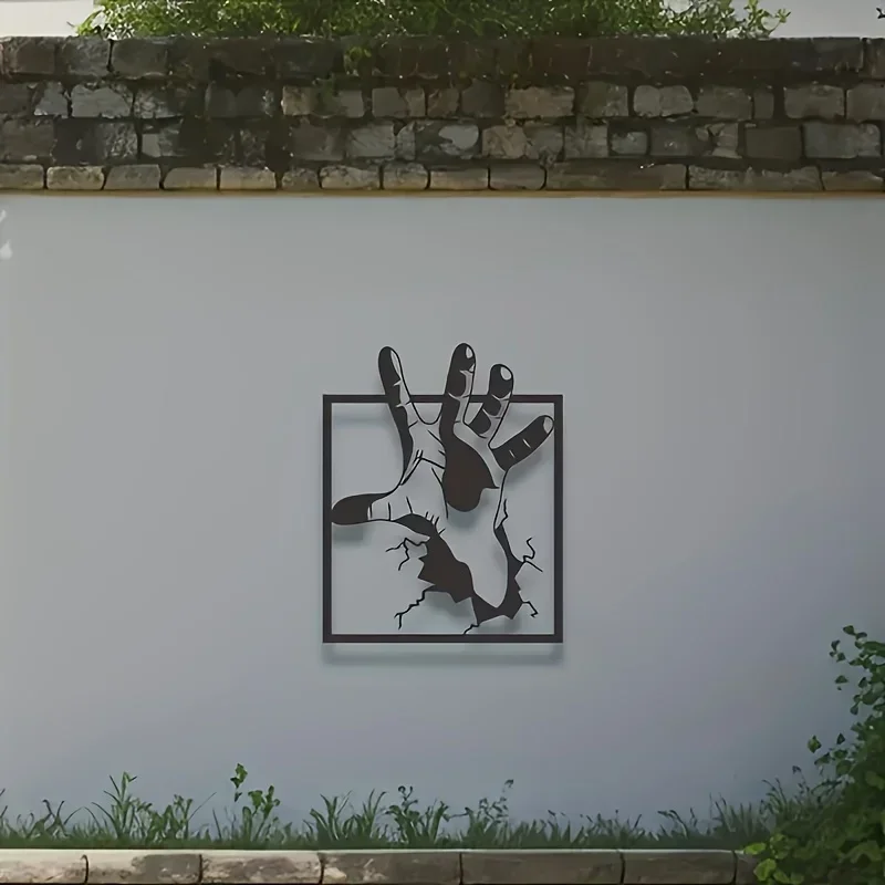 Metal Hand Wall Art, Rustic Wall-Mounted Sculpture, Festive Christmas Decor,Living Room Garden, The Ideal Choice for Families