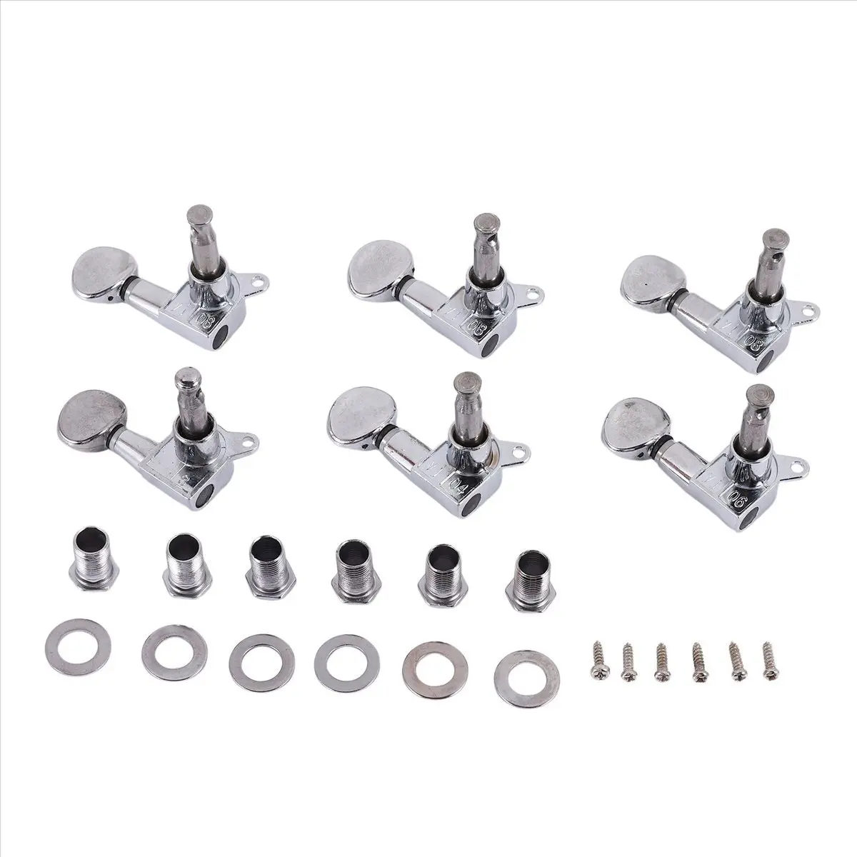 newA10R Fleur Tuning Pegs / Strings for / / Acoustic Guitar 6L Silver