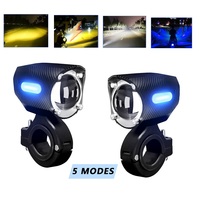 2X Motorcycle LED Auxiliary Headlight Work Light High and Low Beams Super Bright Spotlight Driving Fog Lamp Universal Waterproof