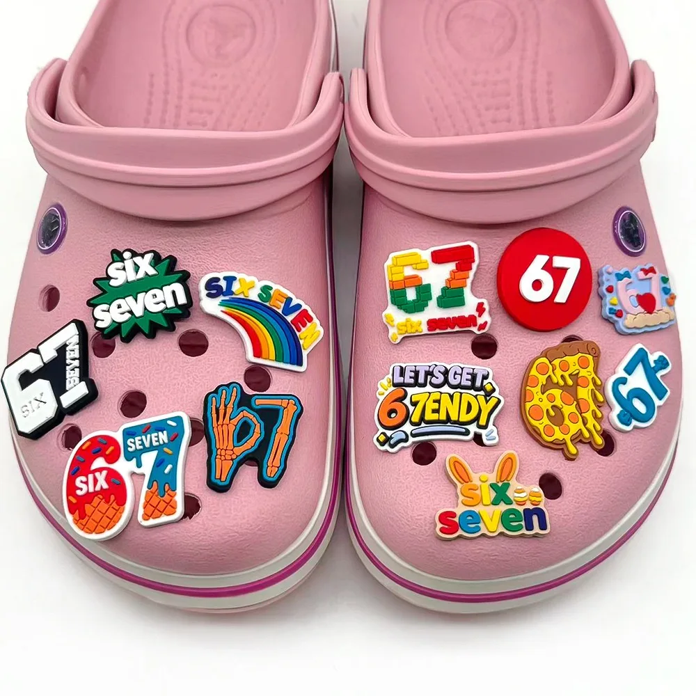 12pcs 67 Style Shoe Charms For Bubble Slides Clogs Sandals,PVC Shoe Decorations Accessories Buckle For Christmas Birthday Gifts