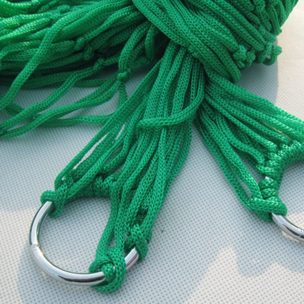 

Portable Hammock Bed Breathable Nylon Rope Mesh Hanging Nap Travel Outdoor Leisure Camping Hiking Picnic Stretcher Pool Lake