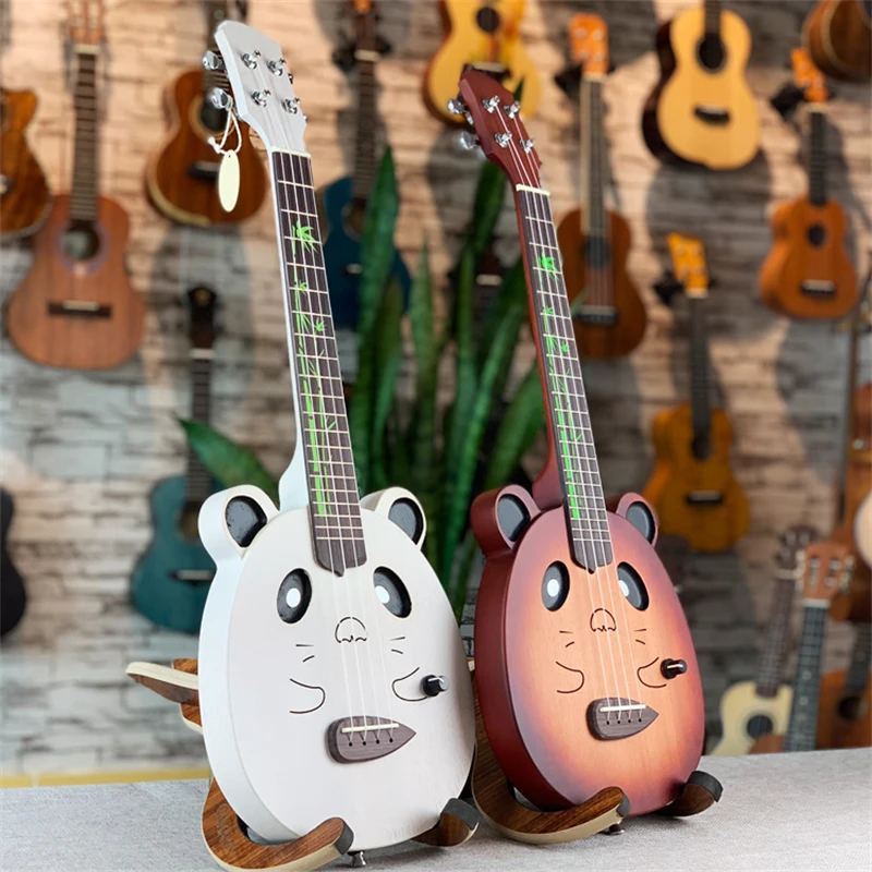 

Electric Ukulele 26 Inch Tenor Mahogany Mini Full Solid Silent Panda Ukelele Guitar 4 Strings Guitarra