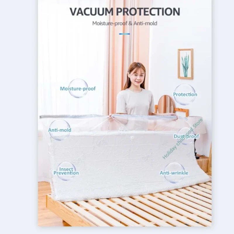 Home Use Latex Mattress Vacuum Bag Foldable Packing Storage Compression Bag for Memory Foam Ventilated Mattress Toppers and Pad