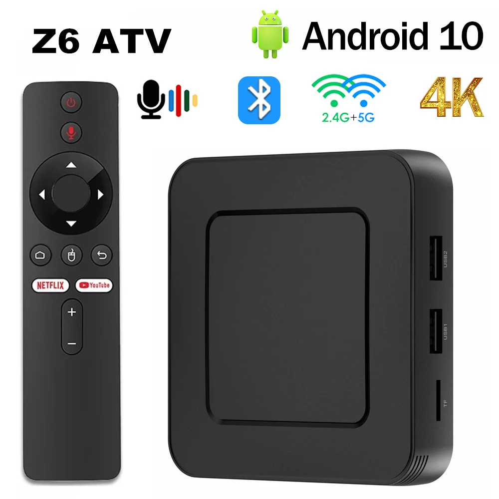 iATV Z6 TV Box Allwinner H316 AndroidTV Android10.0 BT5.0 2GB 8GB/16GB 2.4G/5G WiFi 1080P 4K HD Media Player Smart Set Top Box