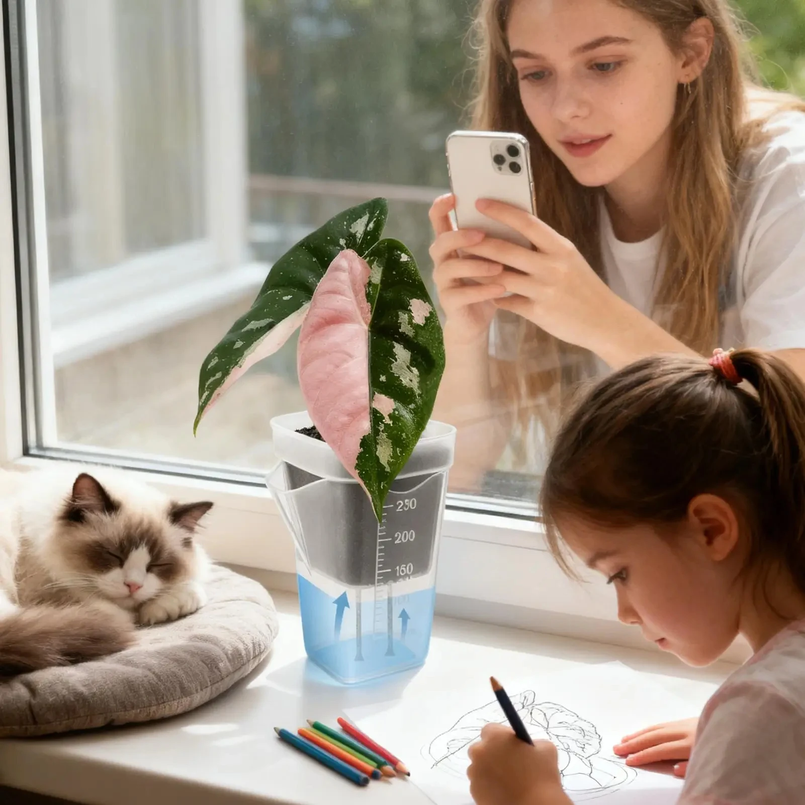 15 Stück Selbstbewässernde Pflanzentöpfe Mini-Setzlingstöpfe Blumentopf Durchsichtige Kunststoff-Pflanzgefäße Pflanzenvermehrungstopf mit Reservoir – Detail 7