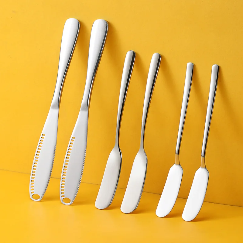 304 Stainless Steel Butter Knife Dessert and Jam Small Scraper Butter Knife Spreader for Home Kitchen Restaurant Dishwasher Safe