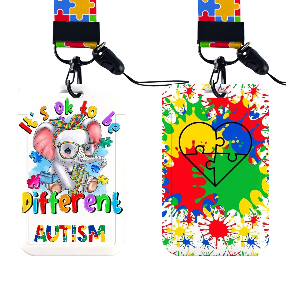 

Chroma Care for autism ID Card Holders Lanyard Anime Credit Card Badge Holder Girl Retractable Clip Business Cardholder Key