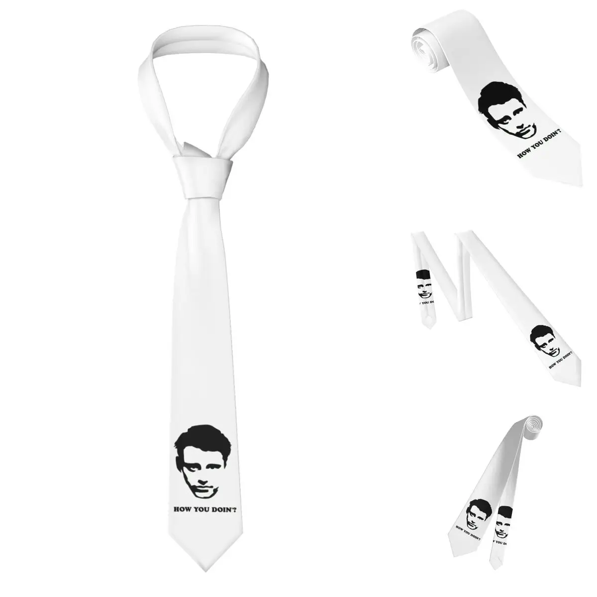 Tv Show Friends How You Doin Necktie for Men Silk Polyester 8 cm Neck Ties Wedding Suits Tie Casual Gravatas