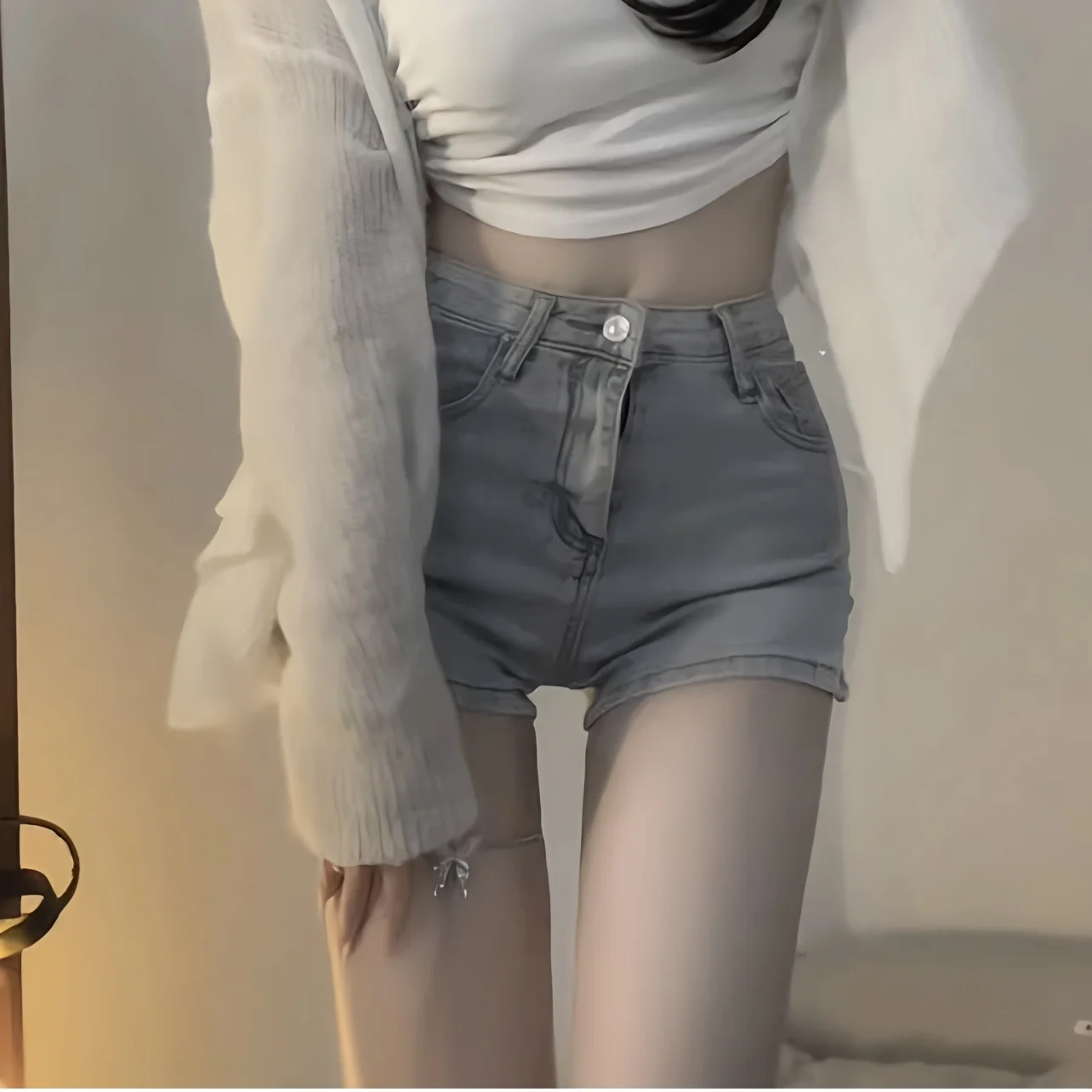 

Шорты женские в студенческом кампусном стиле, американский бейсбол, университетская джинсовая одежда с высокой талией и широкими штанинами, свободный крой, винтажные спортивные шорты для девочек