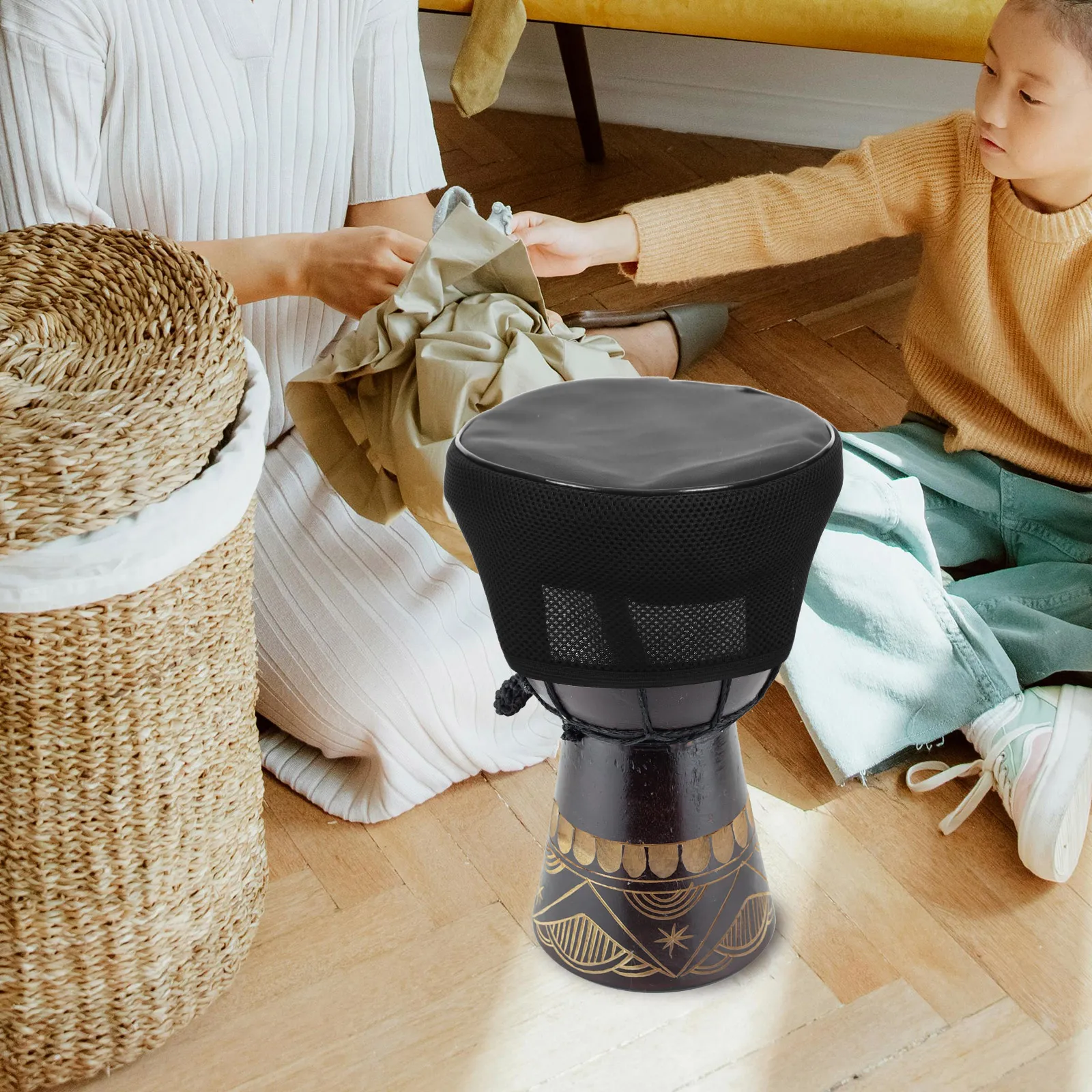 

African Drum Hat 12 Inch Protective Cover Oxford Cloth Thickened Cap Soundproof Reusable Washable Drum Accessories