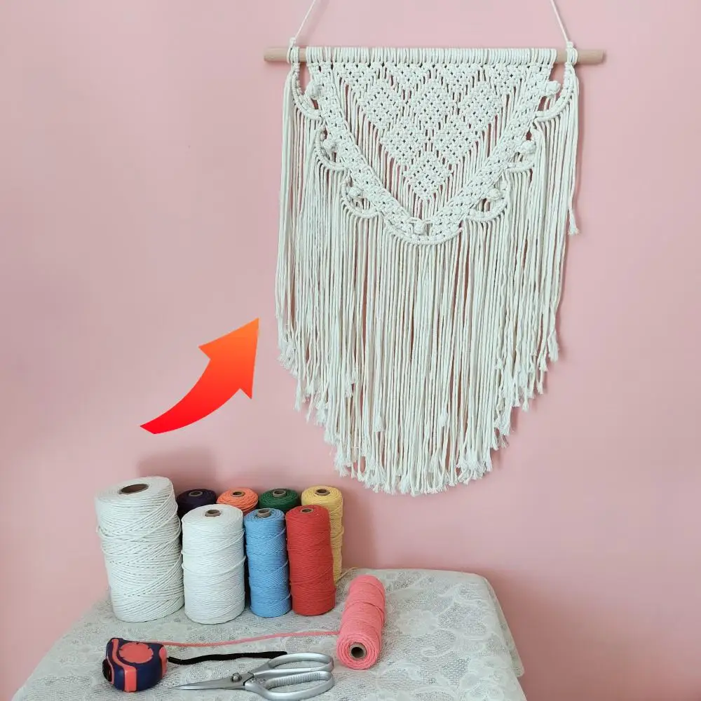 

Macrame Rope 3mm 200 Meters Easy Crafting Cords Cotton Crafts Thread Boho Macrame Tapestry Making Material With PDF Instructions