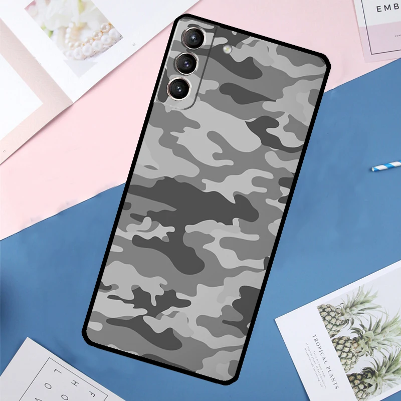 Green Camouflage Case For Samsung Galaxy S24 S23 S22 Ultra S20 S21 FE S8 S9 S10 Plus Note 10 20 Ultra Cover