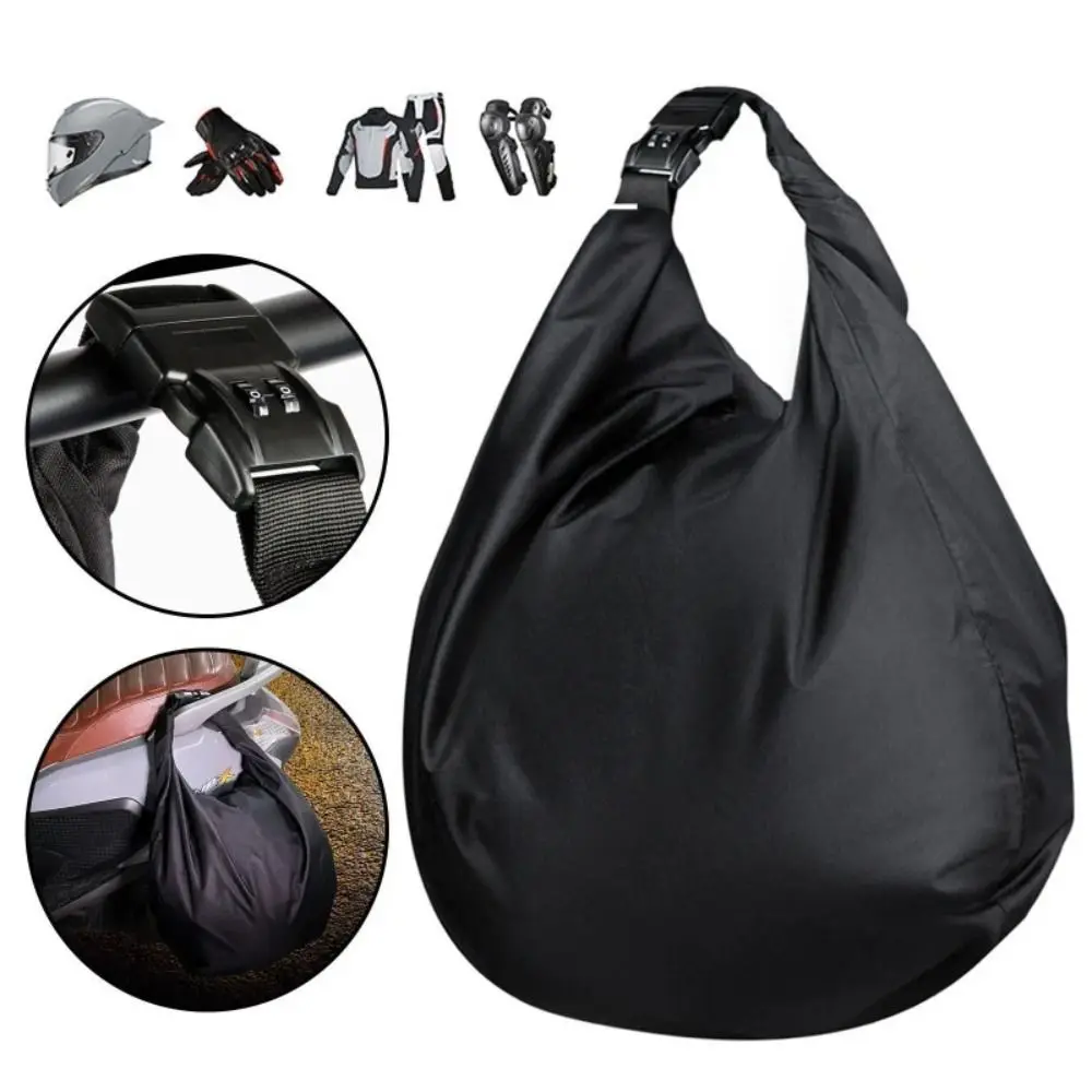 Anti-Theft Motorbike Helmet Bag Large Capacity Insurance Buckle Motorcycle Equipments Bag Combination Lock Waterproof