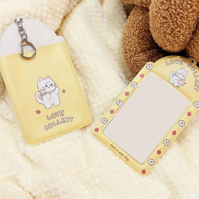 1pc Creative Design Kpop Photocard Holder color Card Holder Keychain Photo Sleeves Bus Card Student Card Case Photo Protector