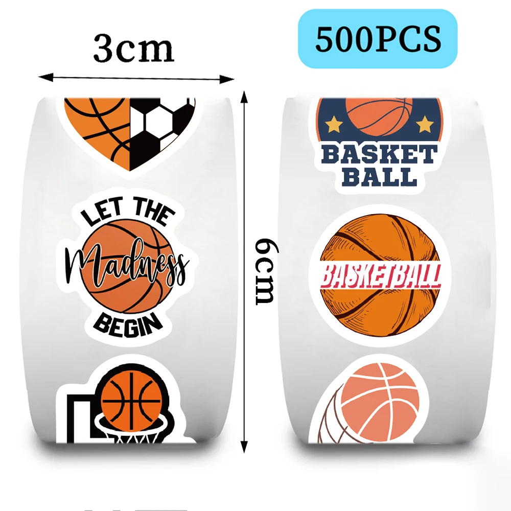 500PCS Basketball Sports Roll Stickers Suitable Luggage Motorcycle Laptop DIY Classic Toy Phone Decals Graffiti Roll Sticker