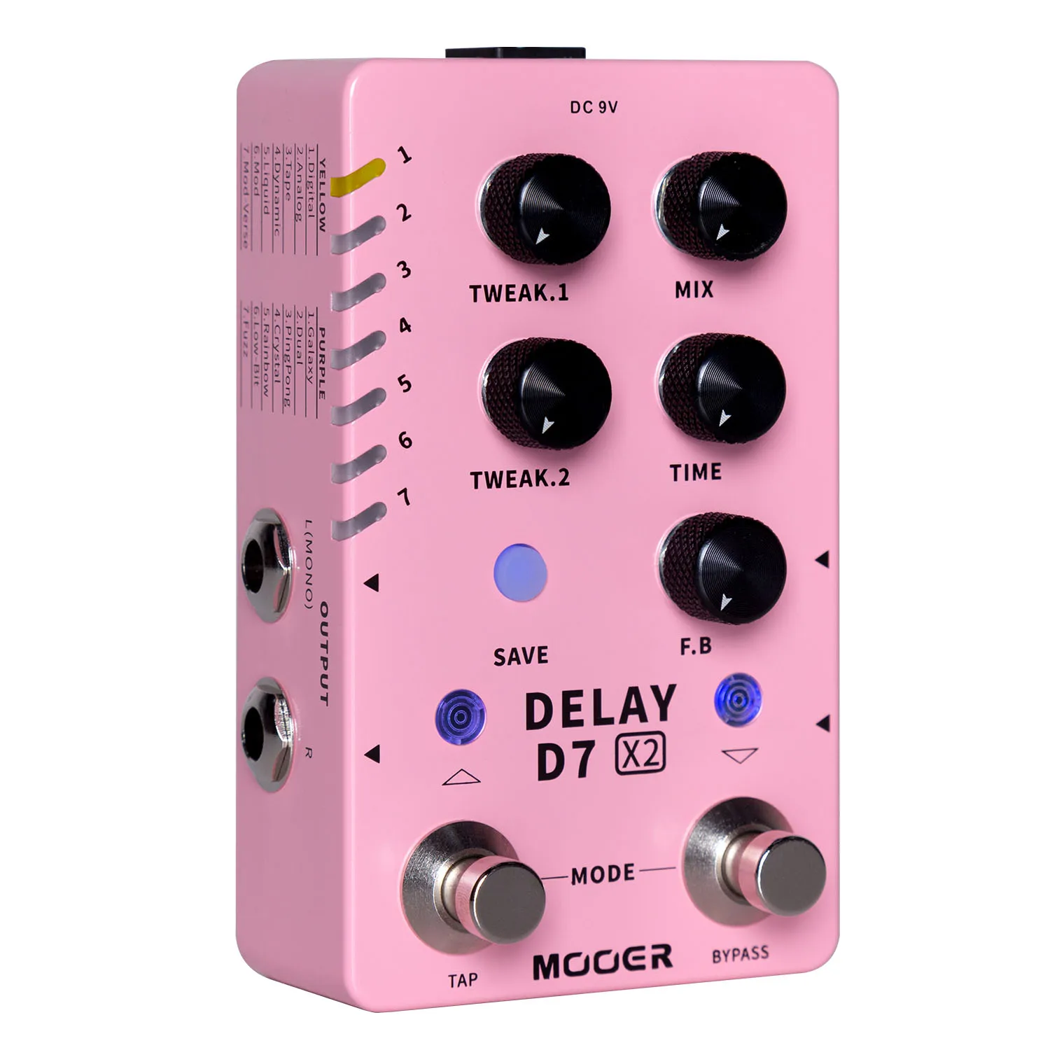 Mooer D7 X2 Delay Pedal Vintage Modern Effects Classic Analog Effector Bass Guitar Multi Effect Pedal 14 Types Delay Authentic