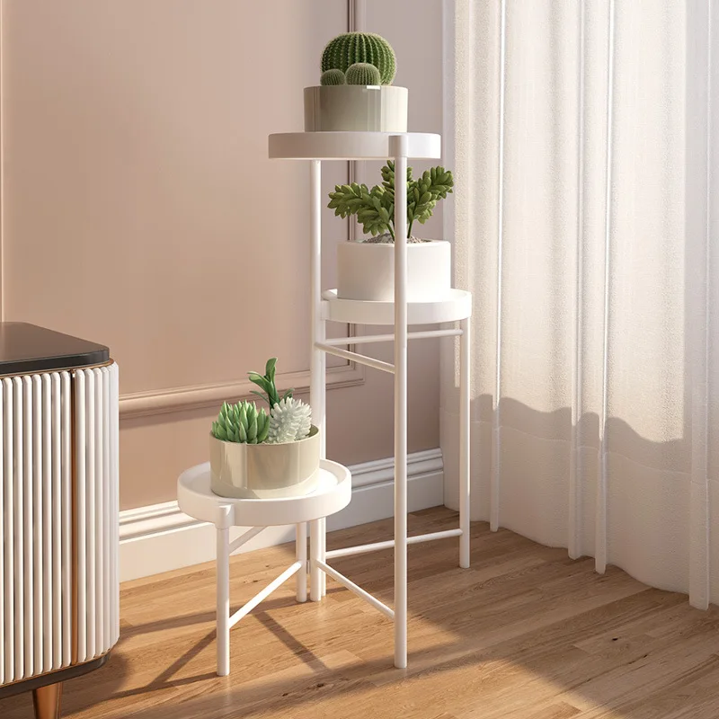 

Small metal plant stand Floor-to-ceiling simple folding wrought iron flower stand Balcony indoor potted plant stand