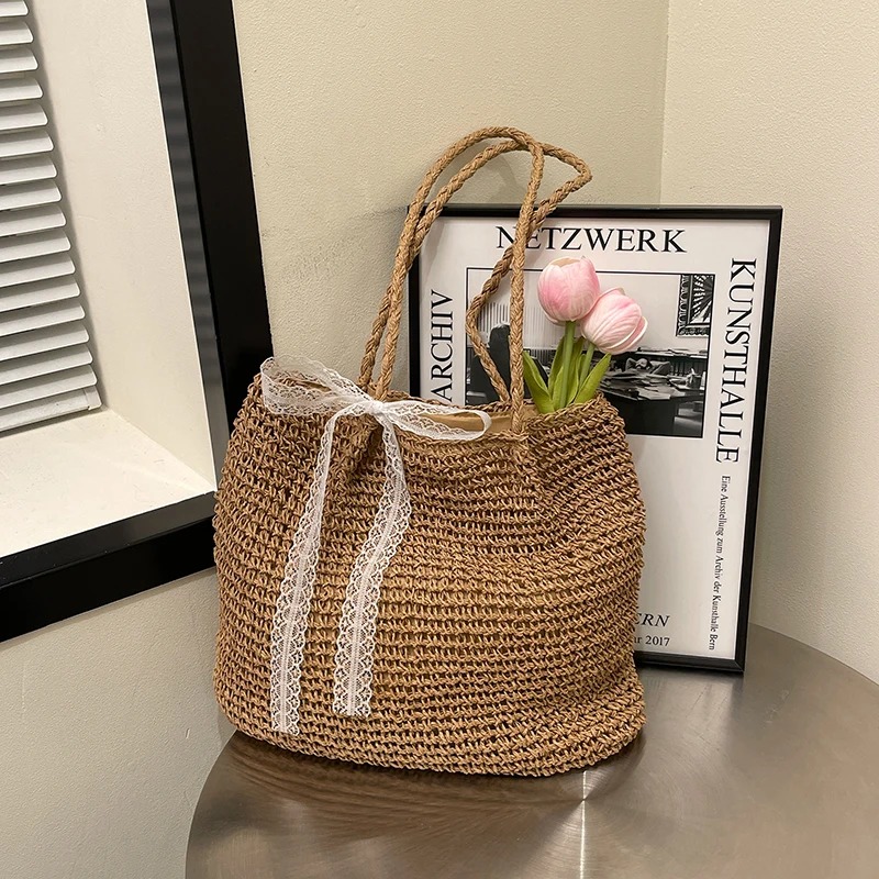 

Твердая сумка на плечо большой вместимости с лентами, модная модная сумка, горячая распродажа, женские сумки, горячая распродажа 2025 года, мягкая универсальная сумка-тоут