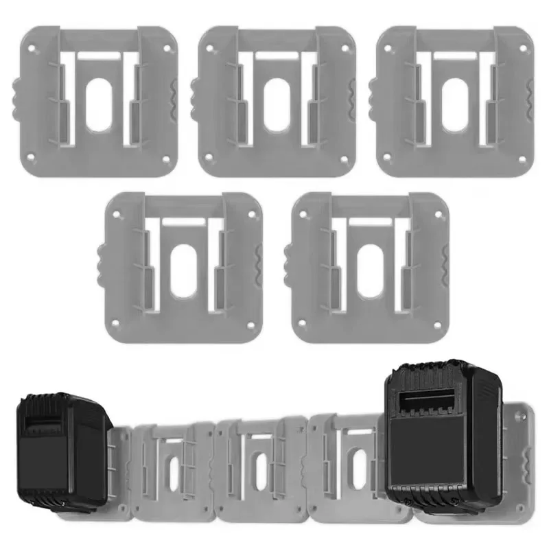 1/2/5PCS Battery Holder Storage Rack for Dewalt 18V 20V Li-ion Battery DCB203 DCB205,Wall Mount Battery Dock for Workbench