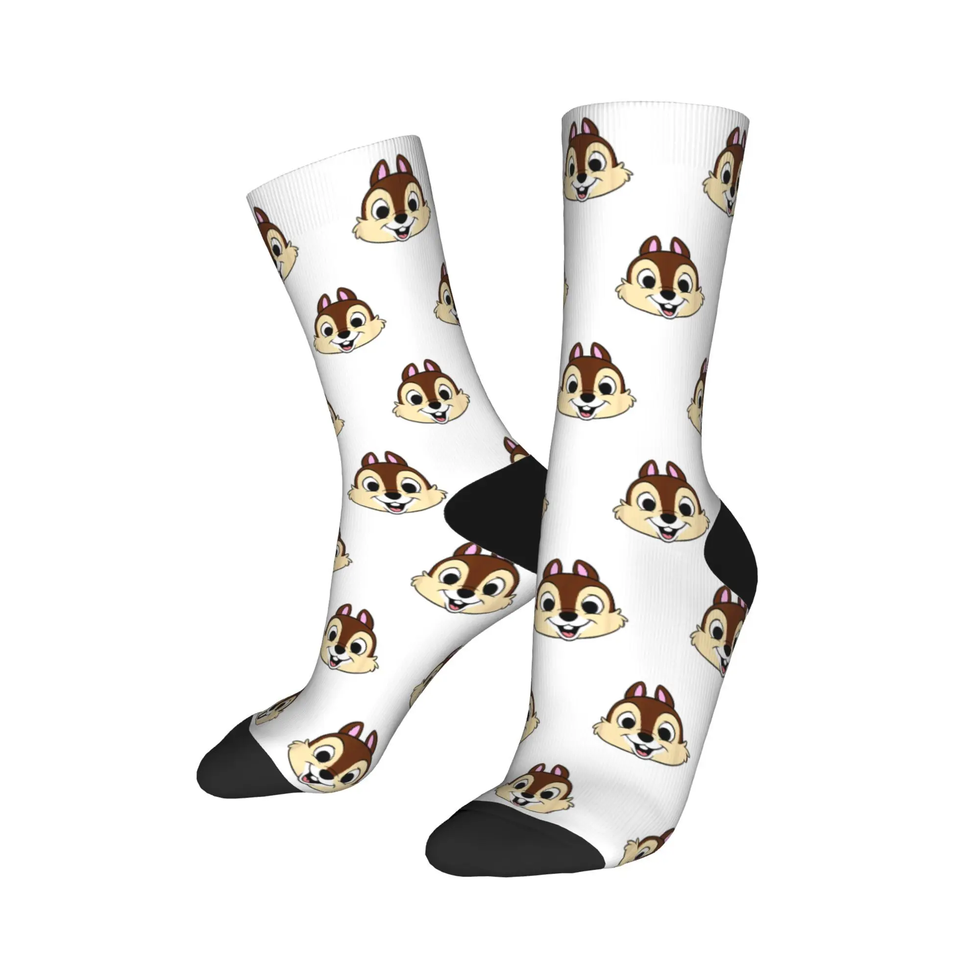 

Autumn Winter Cool Men's Women's Chip And Dale Chip Transparent Mouth & Eyes Socks Non-slip Skateboard Socks