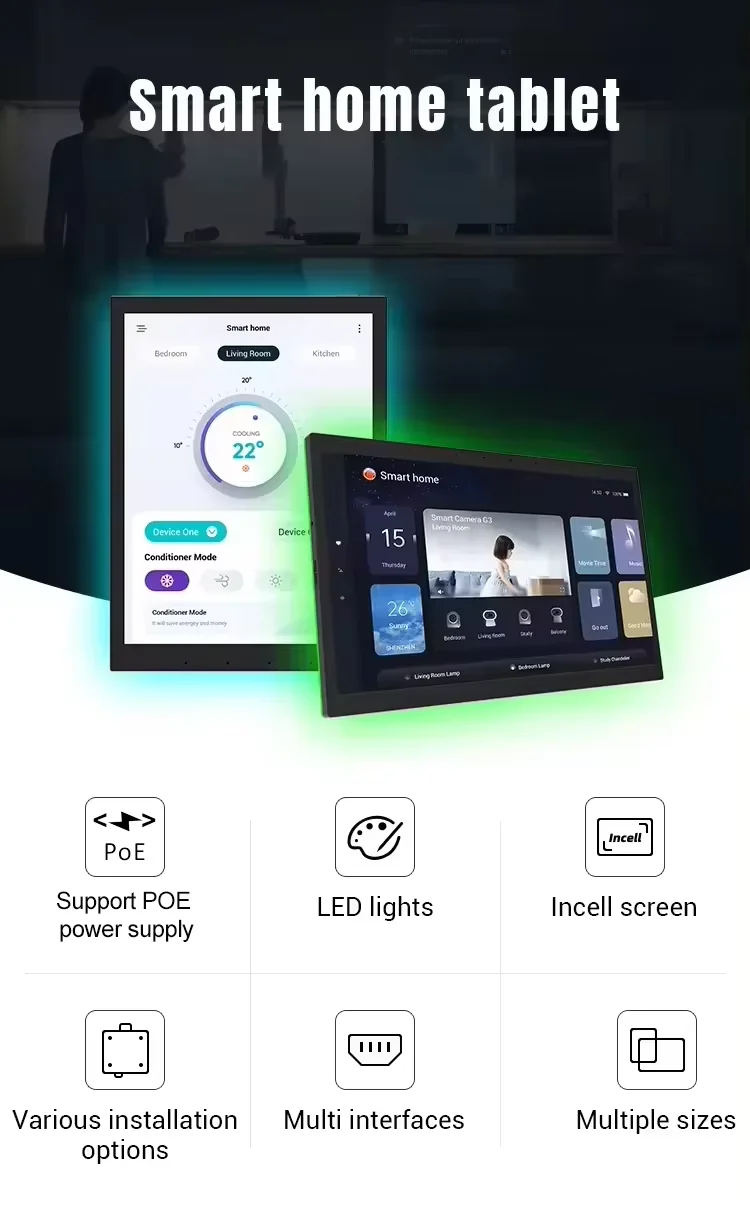 

2026new Android POE Tablet 10.1 inch Smart Home Control Panel with MQTT,LED lights,Google Play,wifi,BT,RJ45