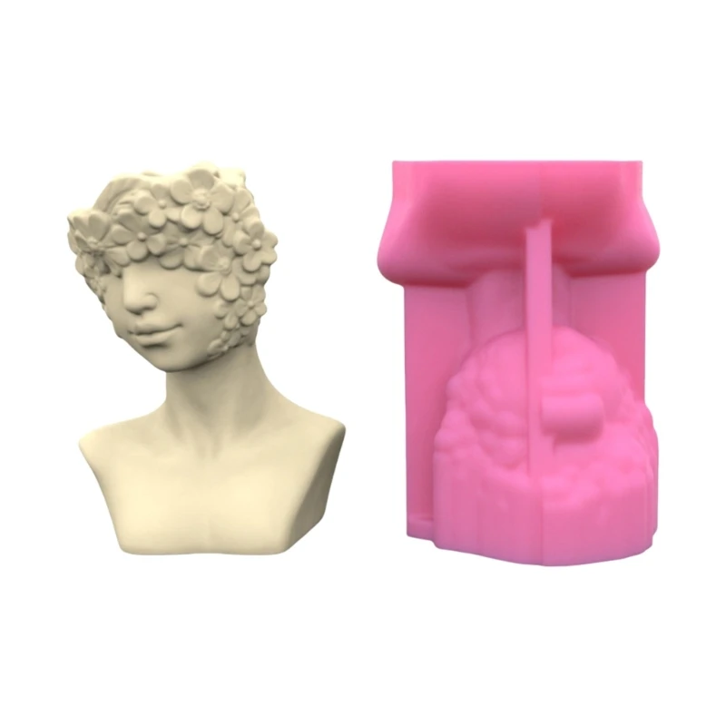 Silicone Vase Molds Flower Bottle Mold Flower Human Unique Flowerpot Mold Silicone Texture for Handmade Figure