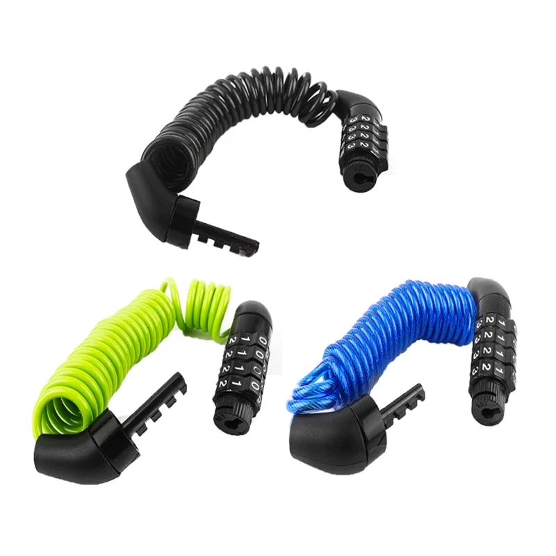 4 Digit Password Helmet Lock Anti Theft Steel Cable Wire Lock Portable Security Lock For Bicycle Electric Bike Motorcycle