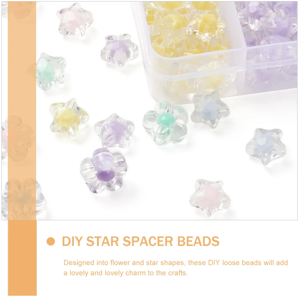 

1 Box Acrylic Star Shaped Diy Flower Shape Bracelet Necklace Earring Craft Jewelry Making Beads Hair Accessory Spacer Loose