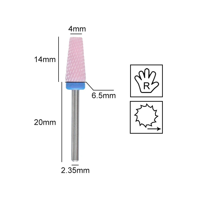 Rosa Keramik Hartmetall Nagel Bohrer Bits Fräser Gel Entferner Elektrische Maschine Polieren Peeling Datei Werkzeuge Maniküre Zubehör – Detail 5