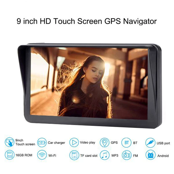 9 Inch Car Capacitive Screen Gps Navigator Bluetooth Fm 8G 256M Mp3/Mp4 Players Sun Visor Driving Voice Navigator