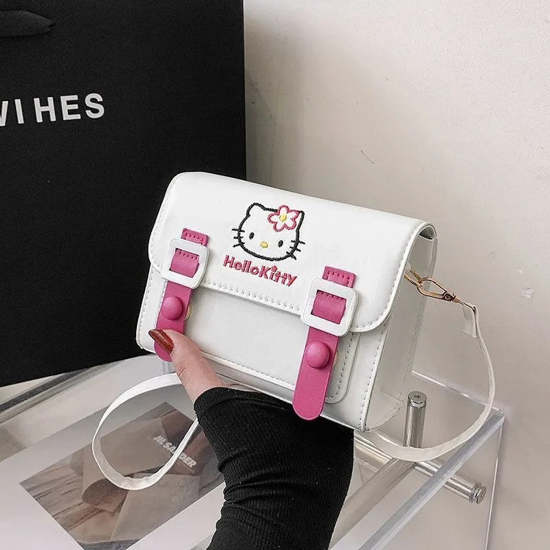 

Kawaii Sanrio Anime Hello Kitty Kuromi My melody Cute Cartoon PU Square Bag Anime Fashion Shoulder Bag Postman Handbag Gift