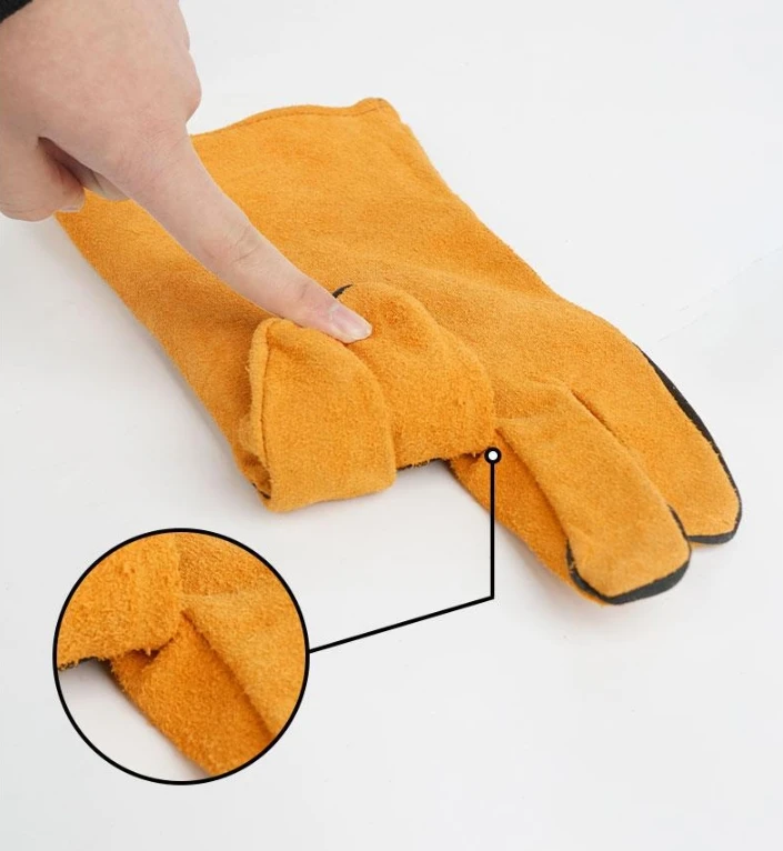 Welding Gloves Heat/Fire Resistant Gloves Durable Leather Gloves for BBQ,Oven