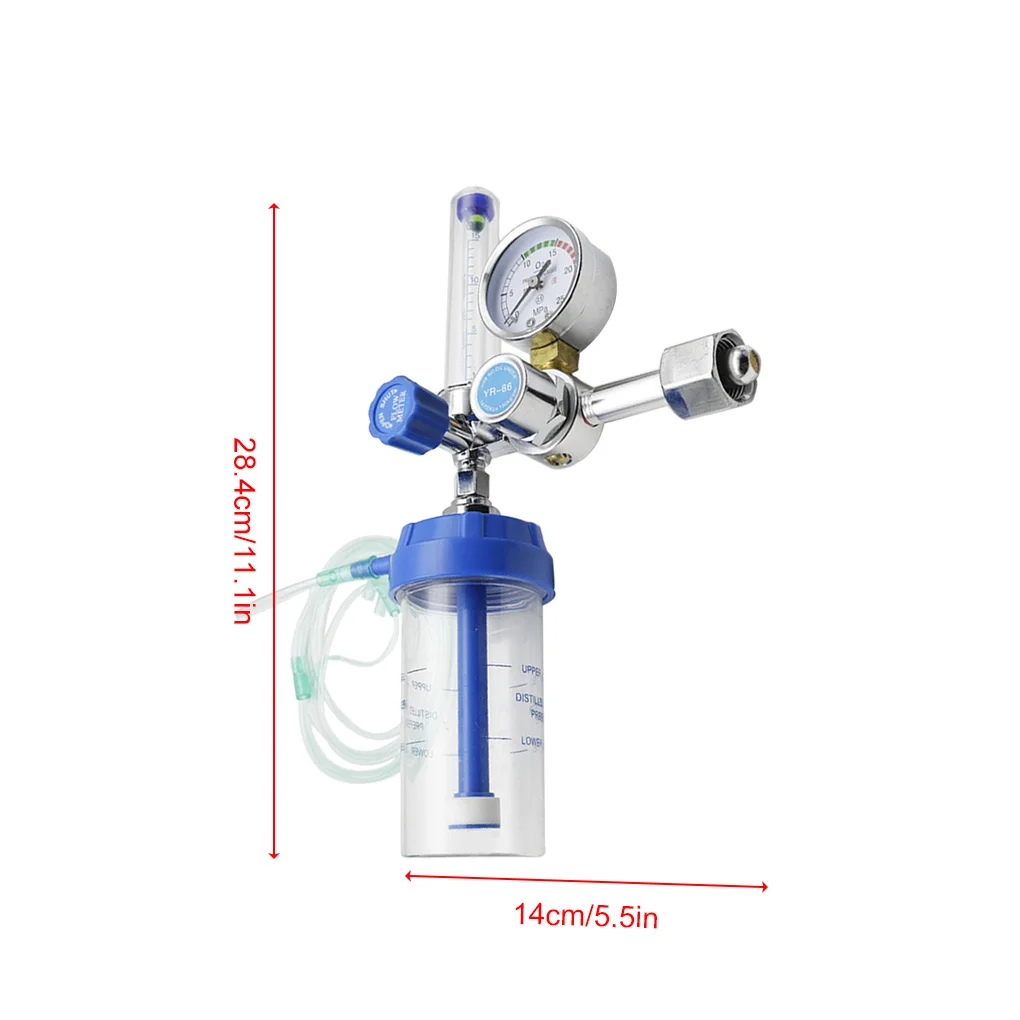 Oxygen Inhaler Pressure Reducing Oxygen Humidification Bottle Metal Valve Meter Inhalator