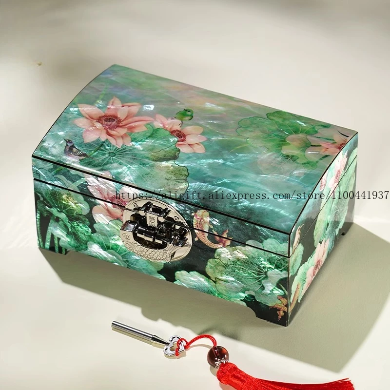 

Органайзер для ювелирных изделий в стиле наследия с перламутром, корпоративный подарок премиум-класса для свадебных особых случаев