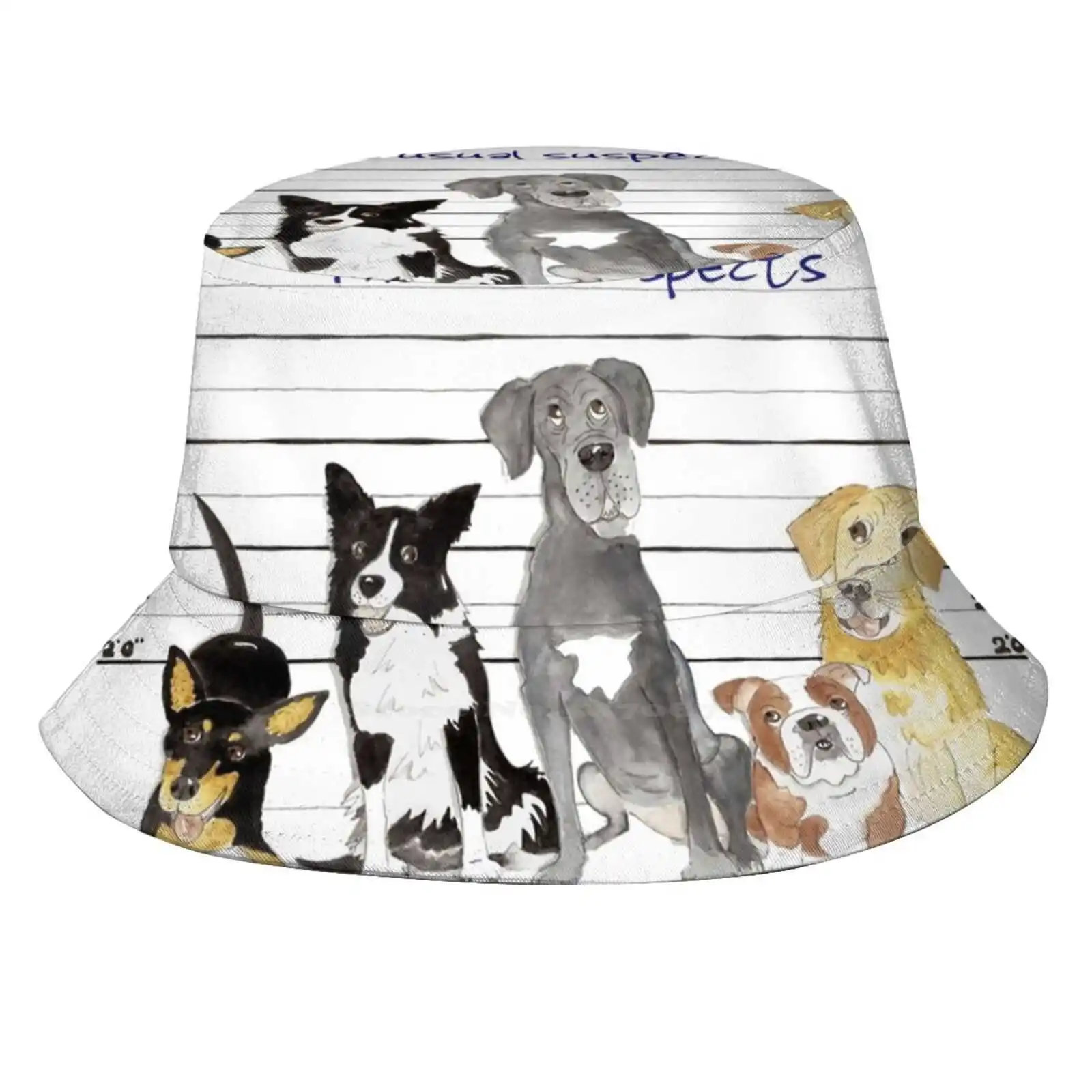 The Usual Suspects Fisherman's Hat Bucket Hats Caps The Usual Suspects Dogs Canines Kelpie Border Collie Great Dane Bulldog