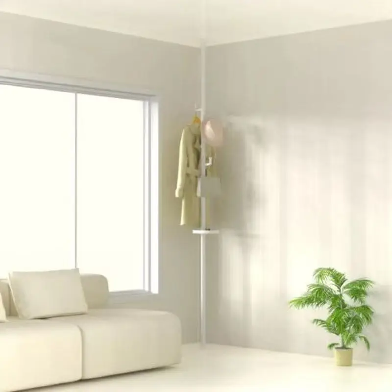 

New style with trays Adjustable Laundry Pole Clothes Drying Rack Coat Hanger DIY Floor to Ceiling Tension Rod Storage Organizer