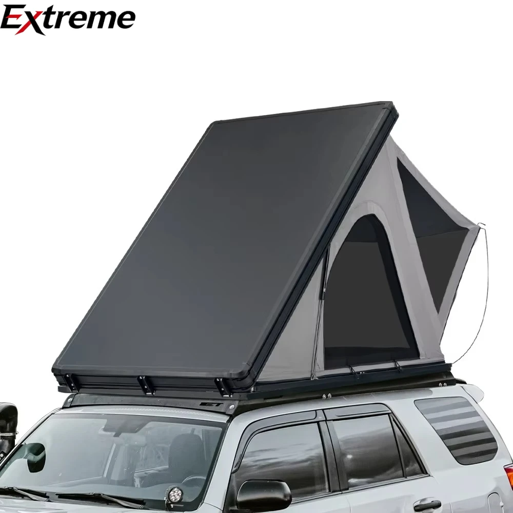 Thin Lightweight Aluminum Triangle Hard Shell Roof Top Tent Car 2-3 Person Hardshell Rooftop Tents for 4x4 Offroad Camping