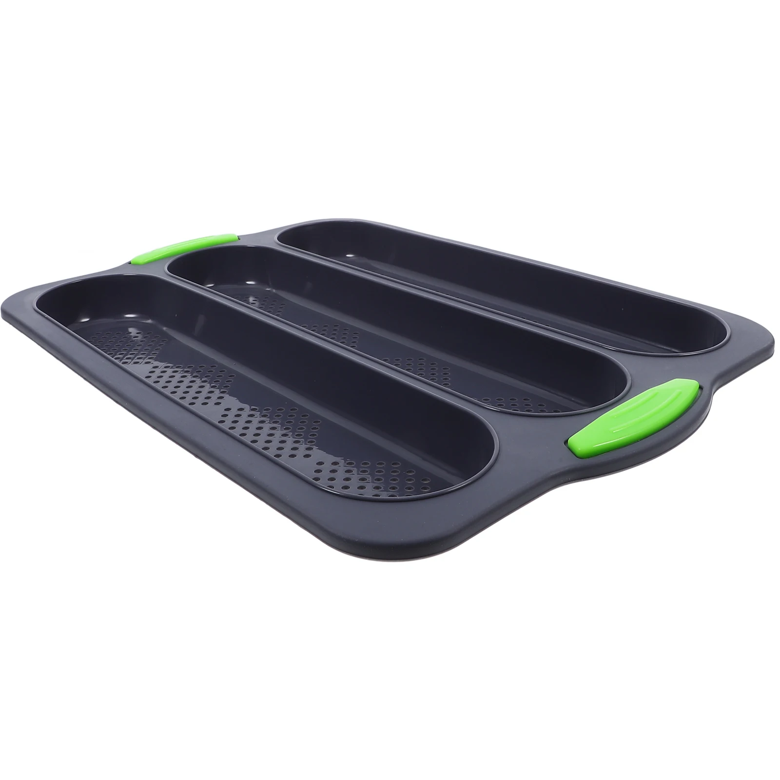 

French 3 Slot Non Stick Bread Baking Mold Bakeware Flexible Bread Baking Mold Silicone Pan Deep Gray Loaf Pan Tools