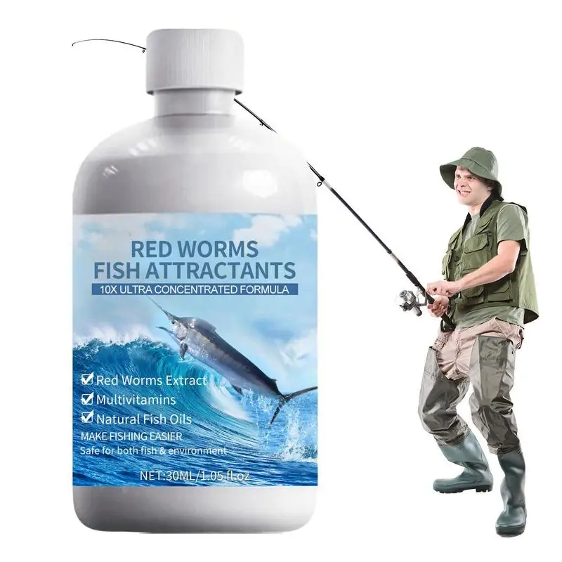 Red Worm Scent Fish Attractants For Baits 30ml Natural Red Worm Bait Scent High Concentration Fish Bait Enhancer Enhancer For