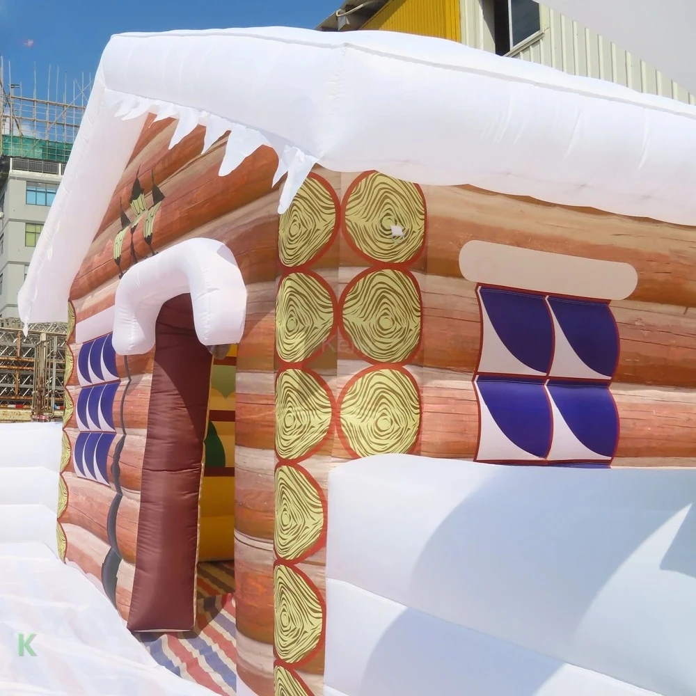 

Fast Door Ship 7x5m Giant Inflatable Christmas House Xmas Inflatable Santa Grotto Yard Blow Up Air Tent with Blower