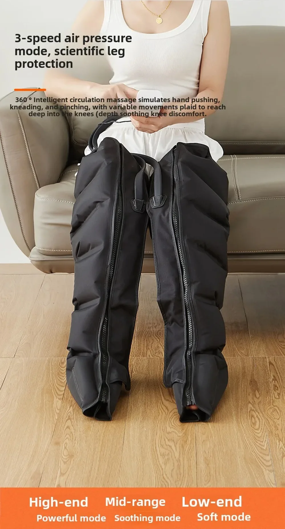 Air Compression Leg Massage 6 Airbag Pneumatic Boots Used for Circulation and Leg Muscle Relaxation to Relieve Varicos Veins