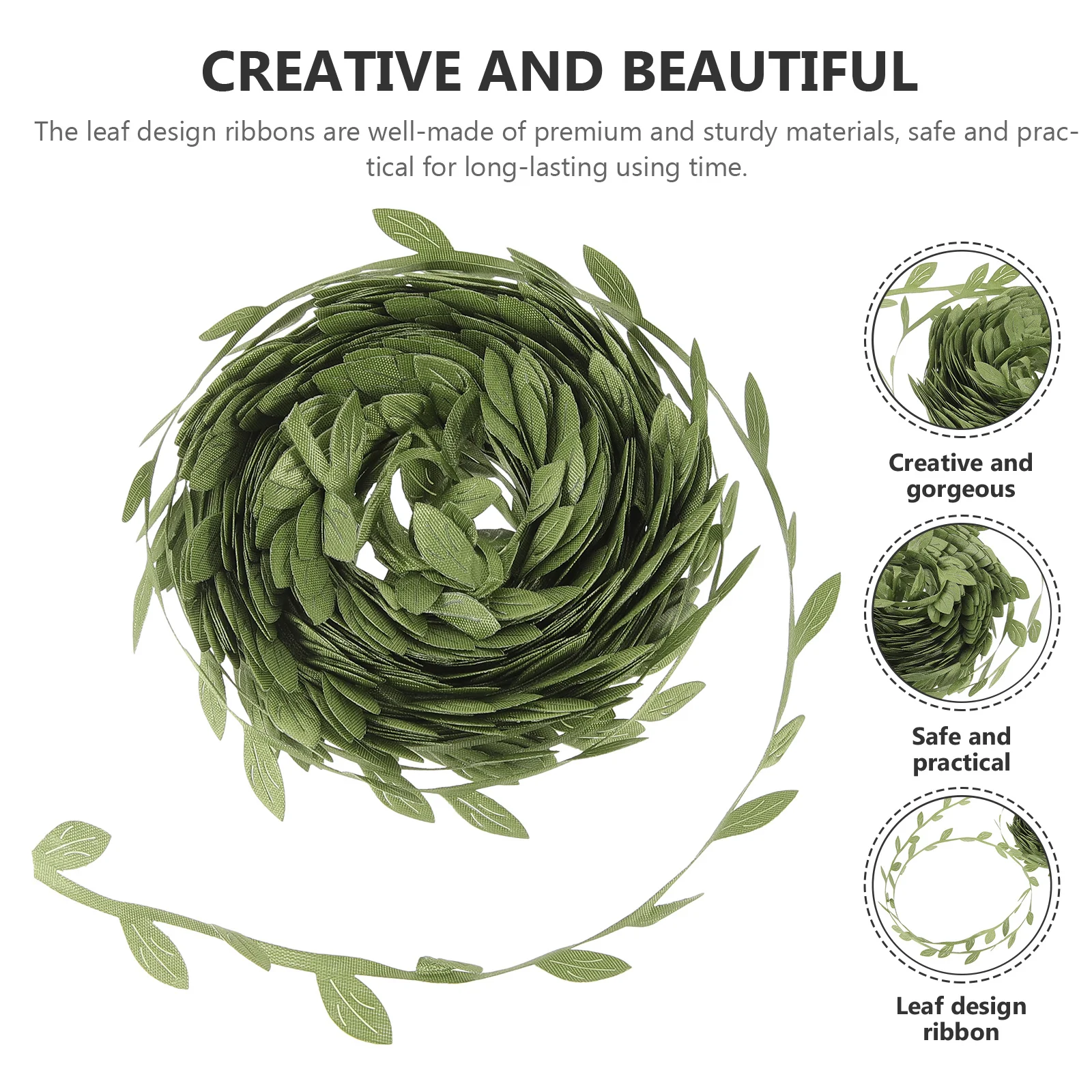 

Hand-Made Leaf Design Ribbon Durable Decorative Ribbon for Gift Wrapping DIY Craft Bowknot Making Hair Clip Making Supplies